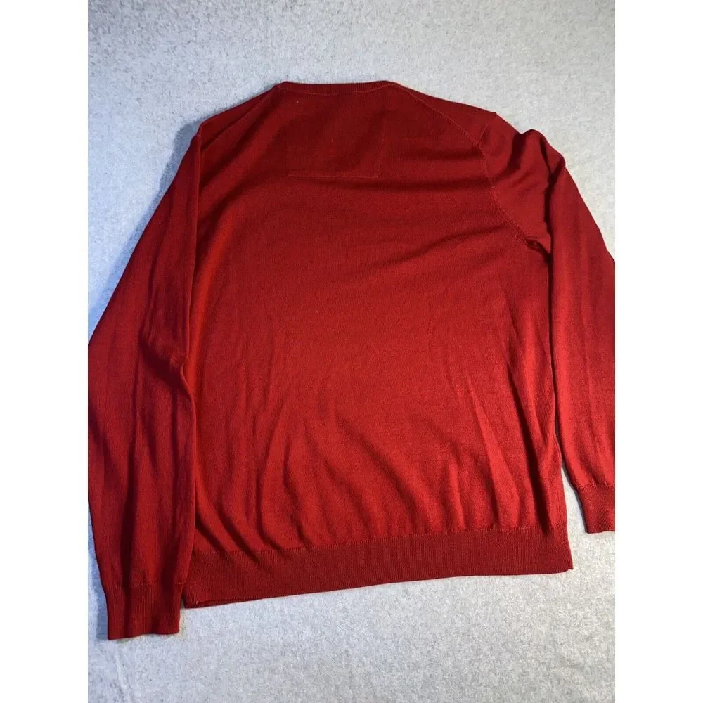 Calvin‎ Klein Classic  Red V-Neck  Sweater. Size XL. Fits large.